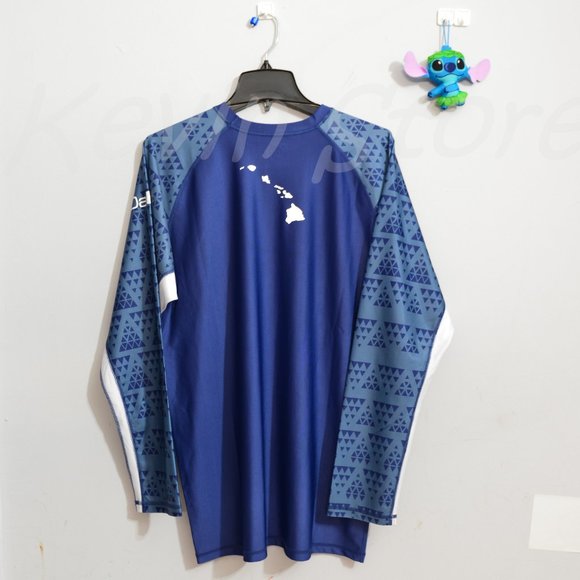 Da Hui Mens Long Sleeve Rash Guard  Blue - Picture 3 of 6